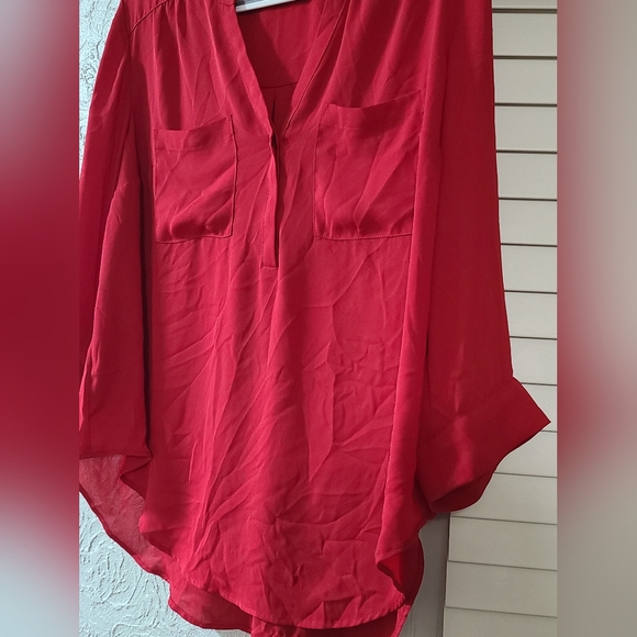 Torrid Harper Georgette 3/4 Sleeve Blouse - Cute For A Valentines Date! - Picture 11 of 16